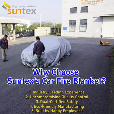 550℃/1000℃ Thermal Resistance Gray EV Car Fire Blanket with Oxygen Deprivation for Fire Pit Mat