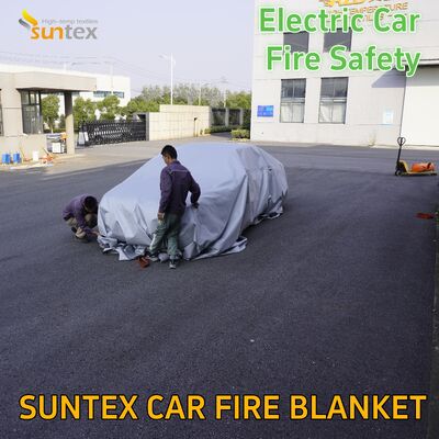 Wholesale 6*8m High-Temperature Fiberglass Fire Blanket for Electric Cars Parking Lot