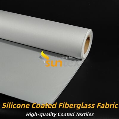 Industrial Grade Double Sided Grey Color Silicone Coated Fiberglass Fabric 400 g/sqm for Fire Retardant and Insulation