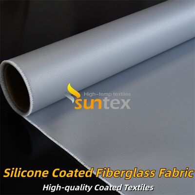 Durable Double Sided Grey Color Silicone Coated Fiberglass Fabric with Temperature Resistance -50°C to 500°C for Industrial Insulation and Fire Retardant Applications