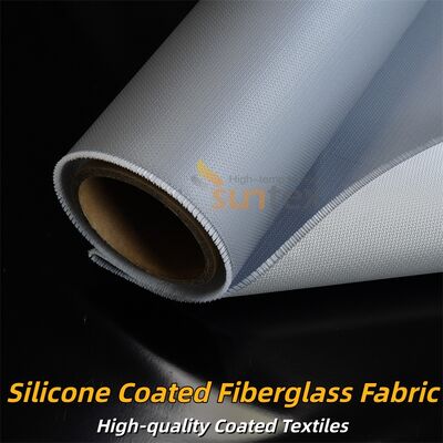 Fire Retardant Silicone Coated Fiberglass Fabric Grey Double Sided Glass Fabric Suitable for Thermal Insulation and Flame Resistant Curtains