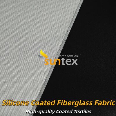 Fire Retardant Silicone Coated Fiberglass Fabric Grey Double Sided Glass Fabric Suitable for Thermal Insulation and Flame Resistant Curtains