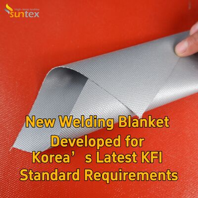 Suntex Grey Silicone Coated Fiberglass Welding Blanket | Korea Latest KFI Standard