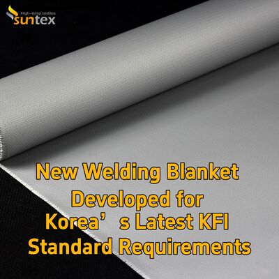 Suntex New R&D Grey Silicone Fiberglass Welding Blanket Compliant with Korea KFI Standard