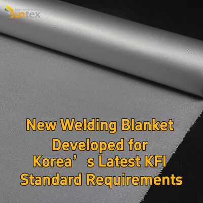 Suntex New R&D Grey Silicone Fiberglass Welding Blanket Compliant with Korea KFI Standard
